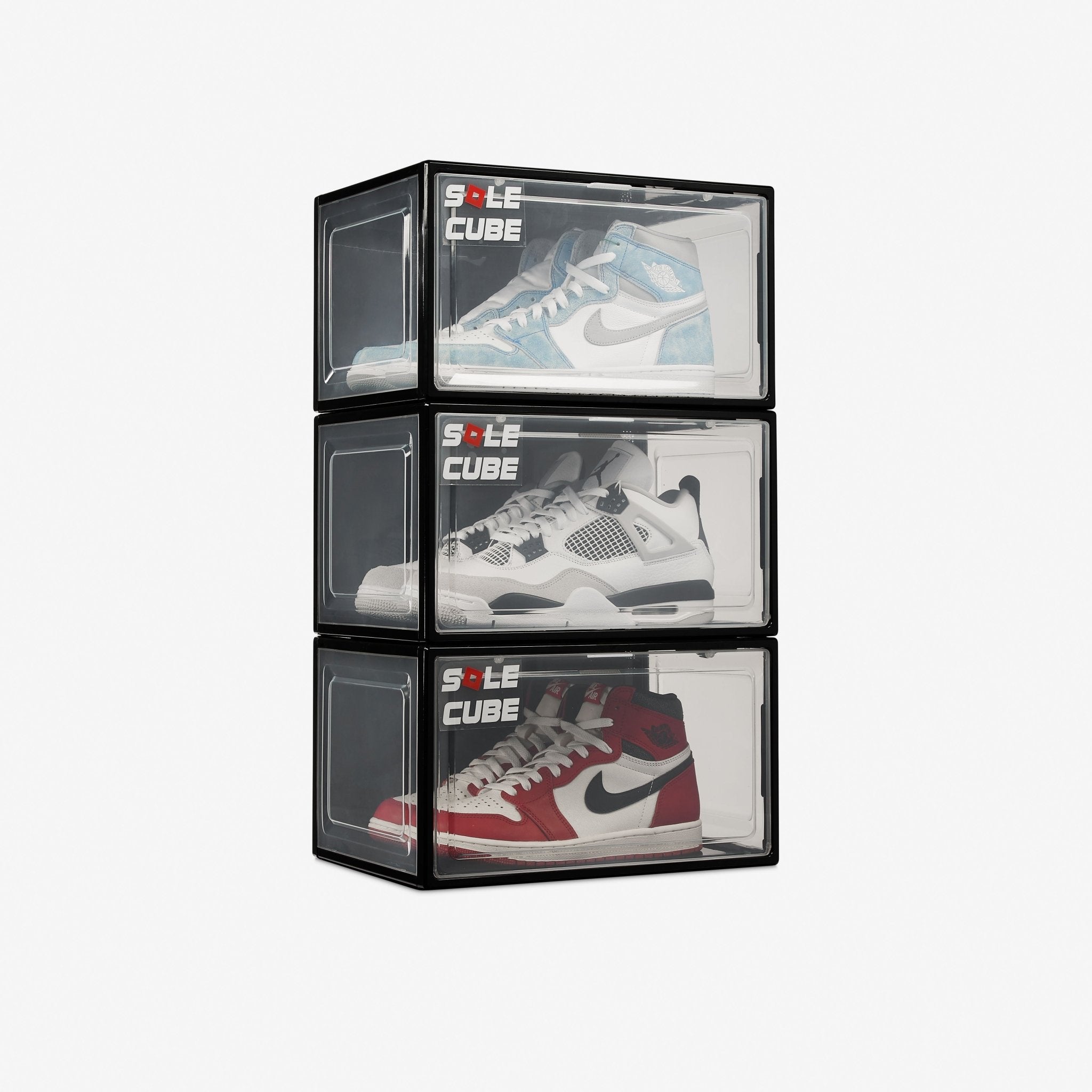 SoleCube | Black Dropside Sneaker Display Storage Box. - SoleCube