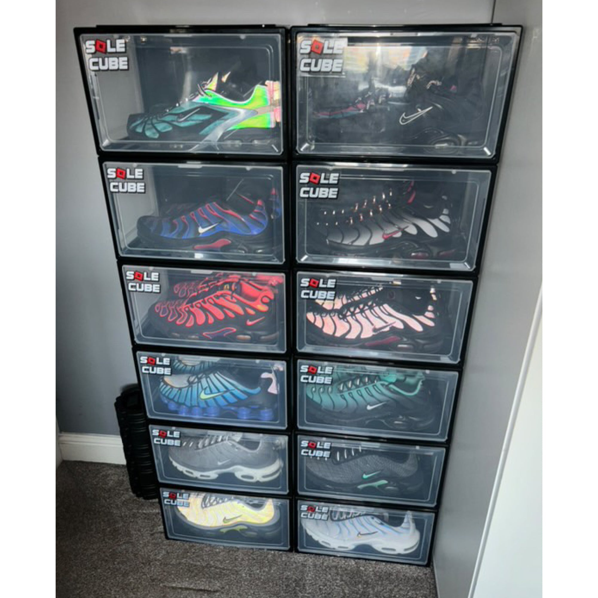 SoleCube | Black Dropside Sneaker Display Storage Box. - SoleCube