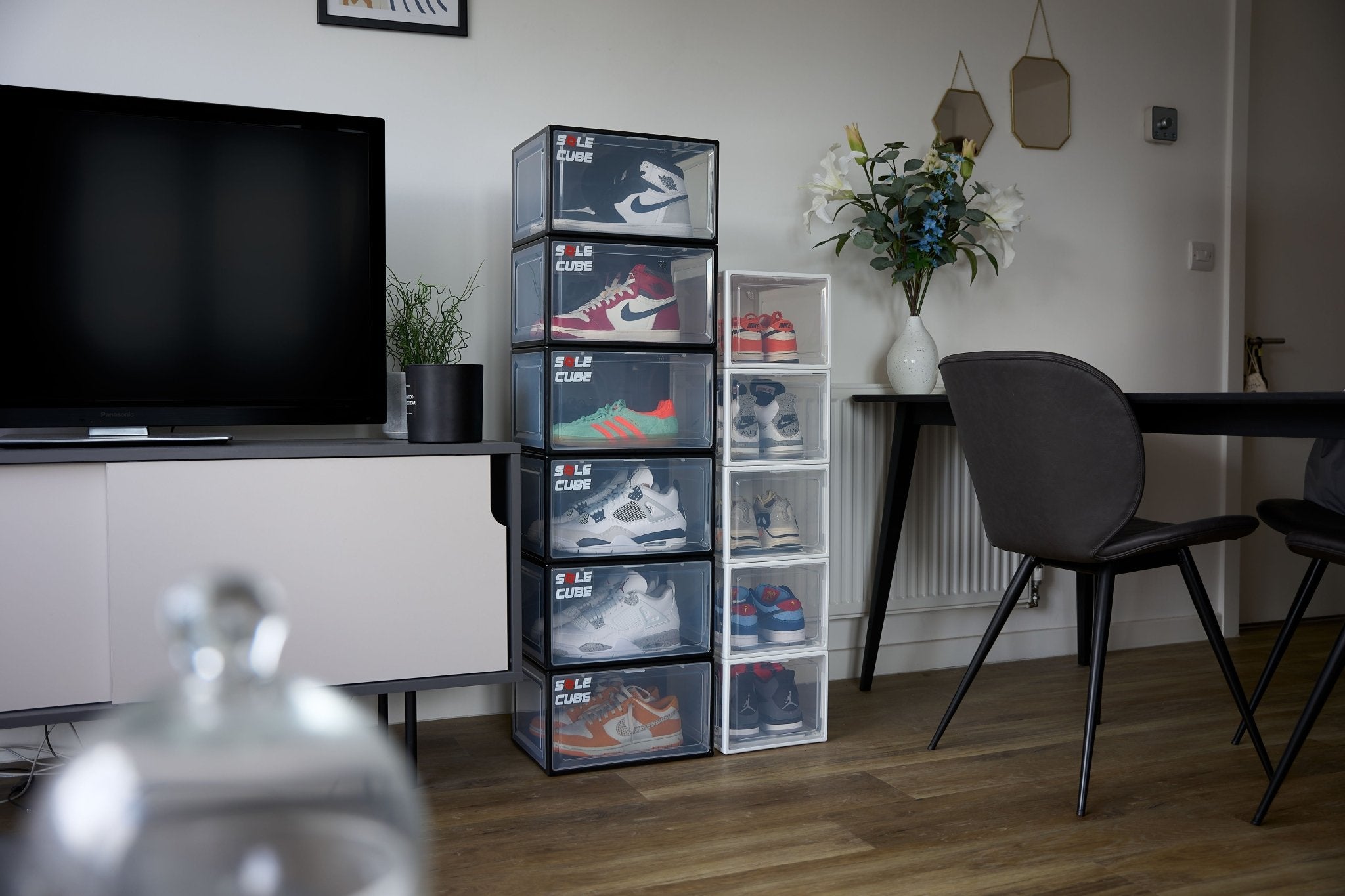 SoleCube | White Dropfront Shoe Display Storage Box - SoleCube