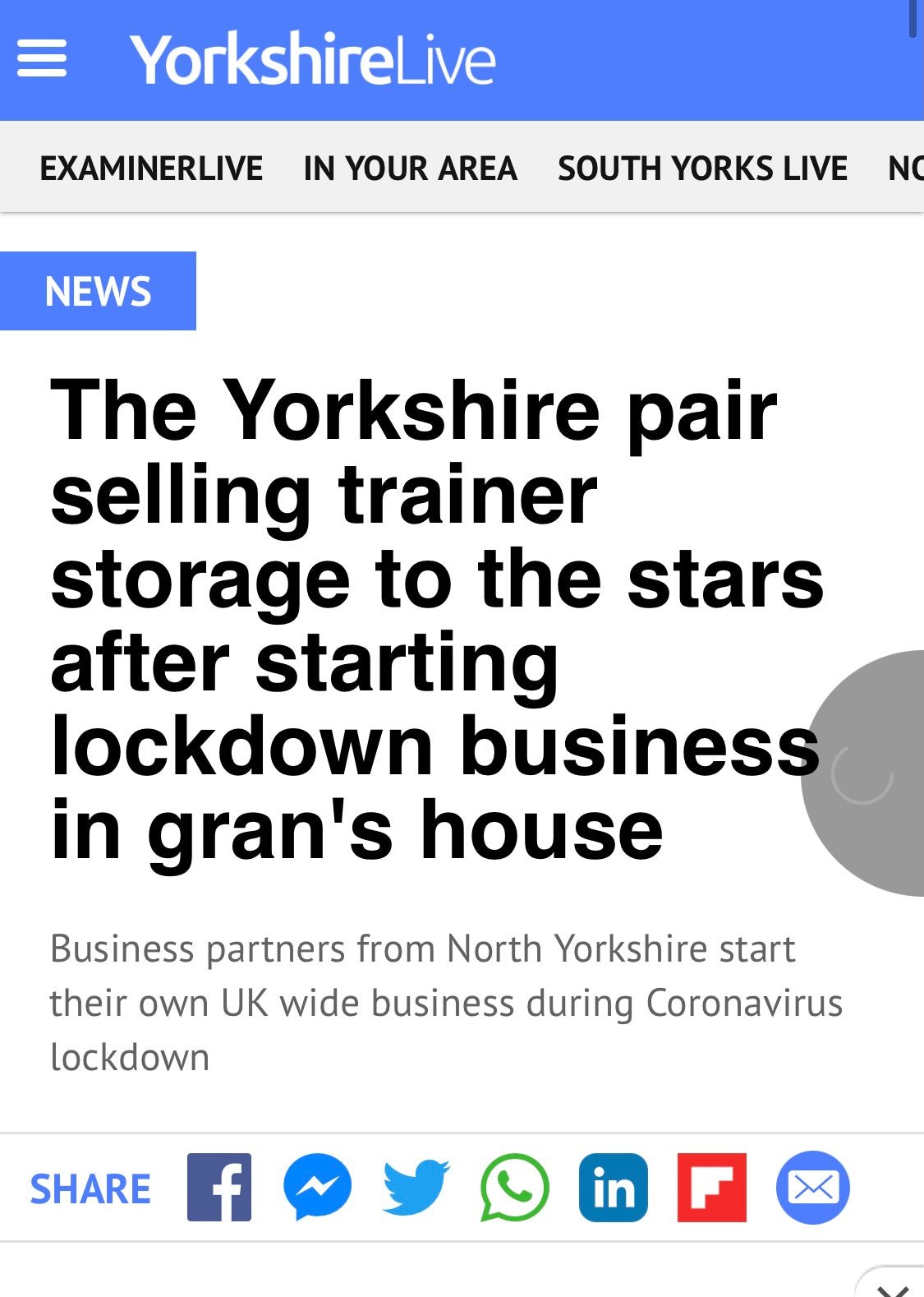 Yorkshire Live Article | We Made It To The News! - SoleCube