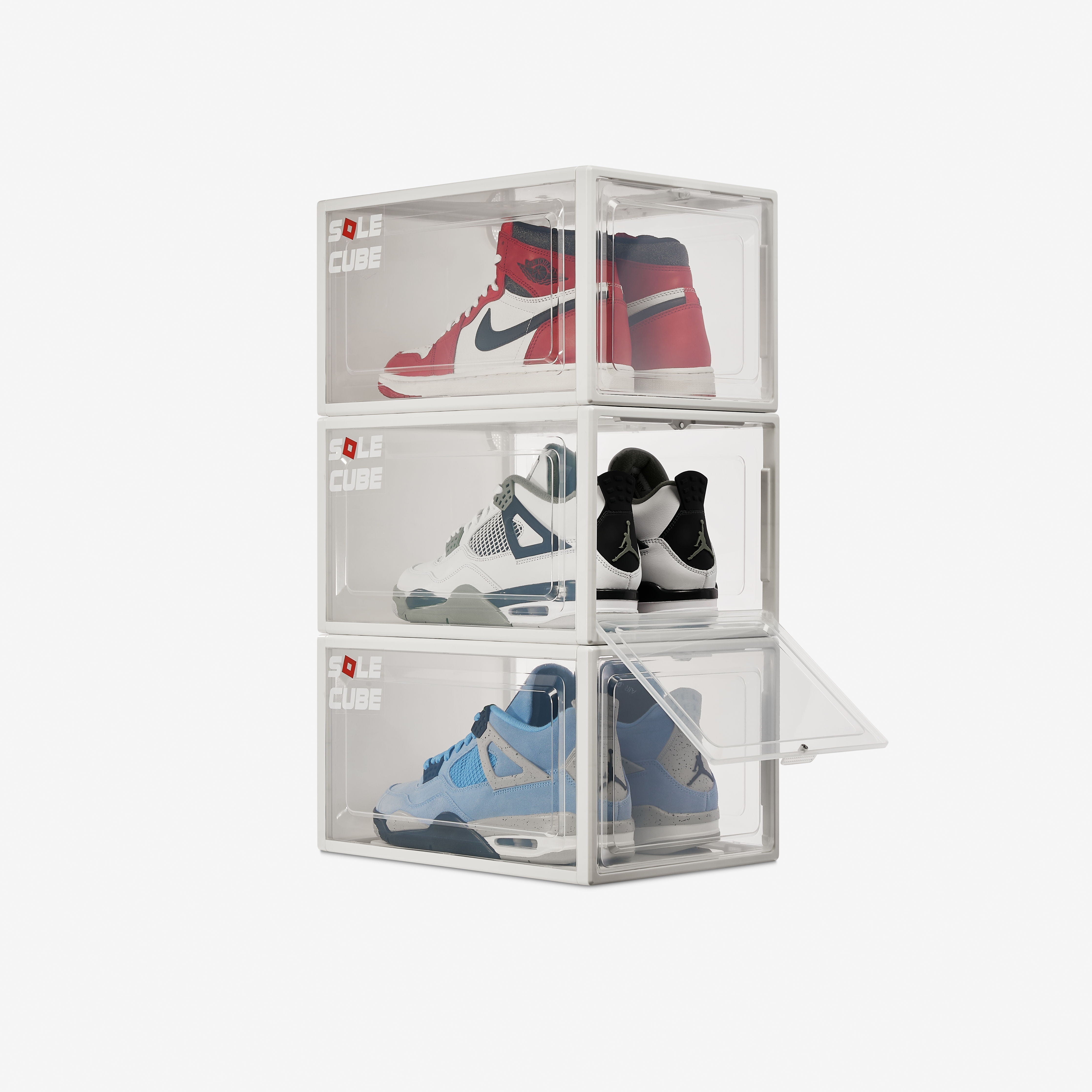 SoleCube | White Dropfront Shoe Display Storage Box