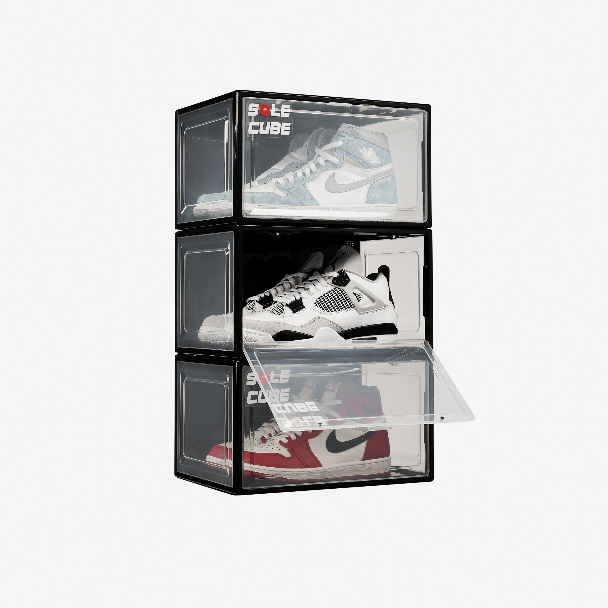 SoleCube | Black Dropside Sneaker Display Storage Box. - SoleCube