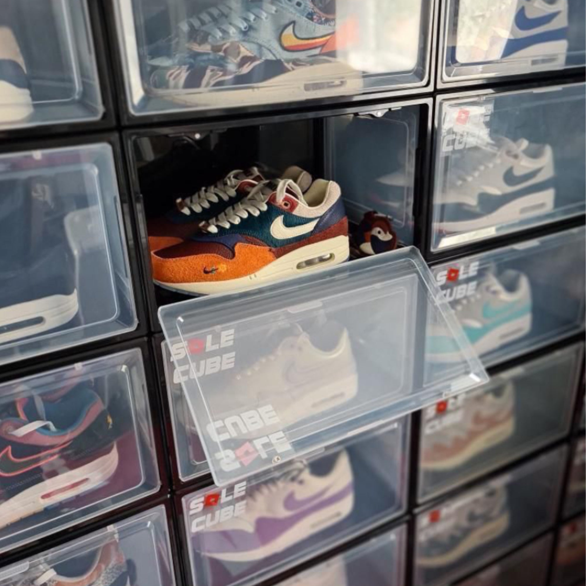 SoleCube | Black Dropside Sneaker Display Storage Box. - SoleCube